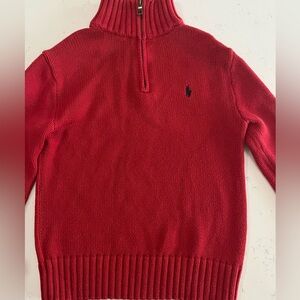 Polo Ralph Lauren Boys Red, half zip sweater, size small 8